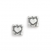 Plain Silver Square Heart Studs